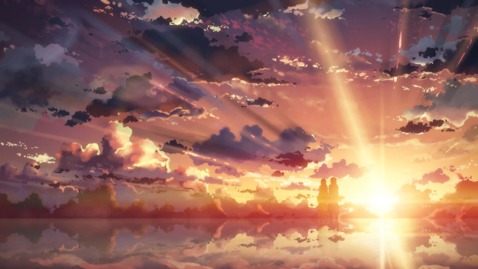 Beautiful anime sunset HD wallpapers free 